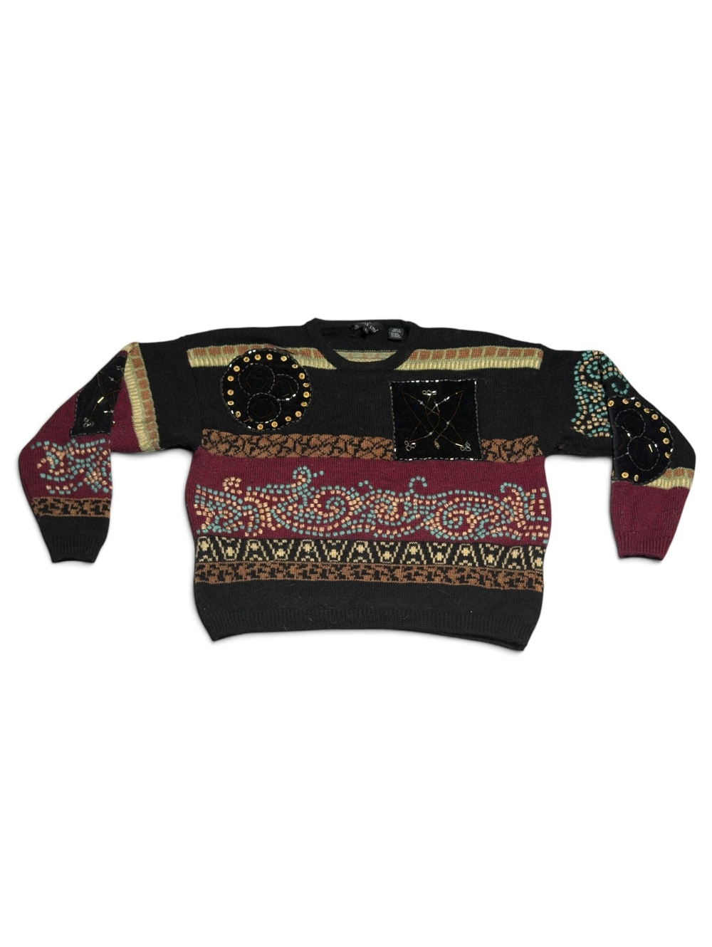 Carole Little Vintage Wool Blend Embellished Sweater Large